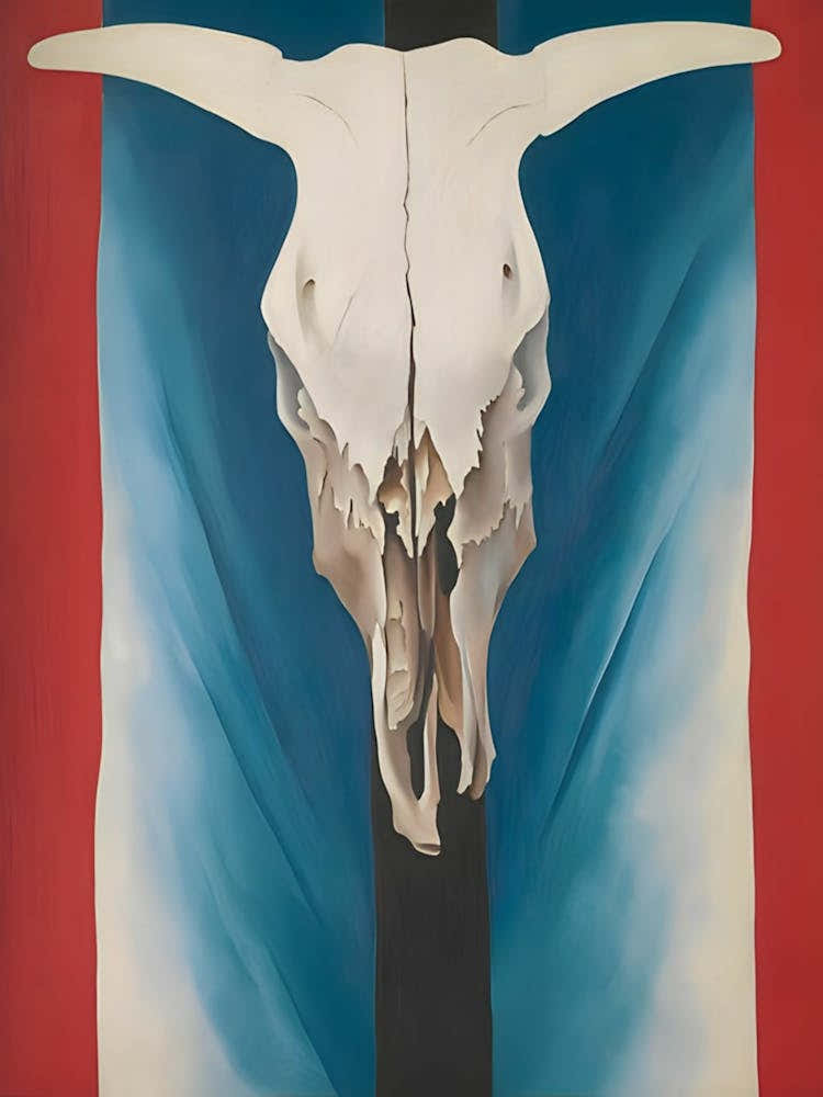Georgia O'Keeffe - Cow's Skull, Red, White, and Blue