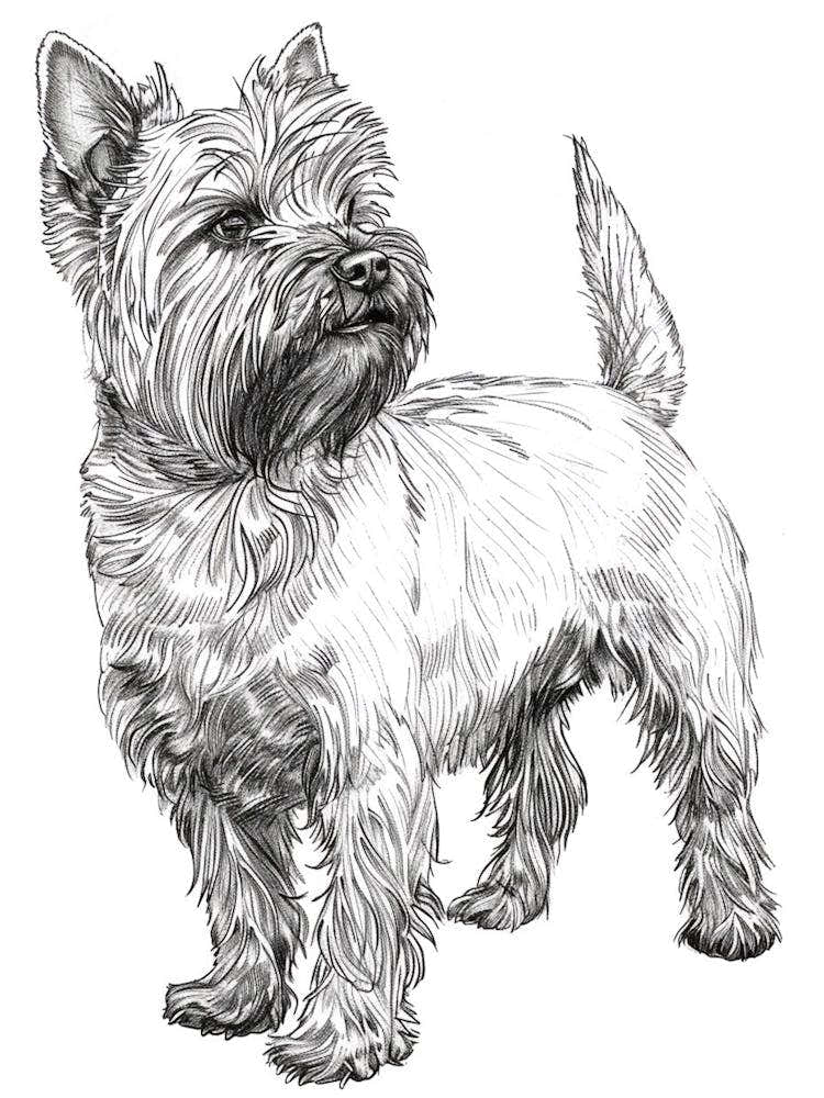 Cute Terrier Line Sketch