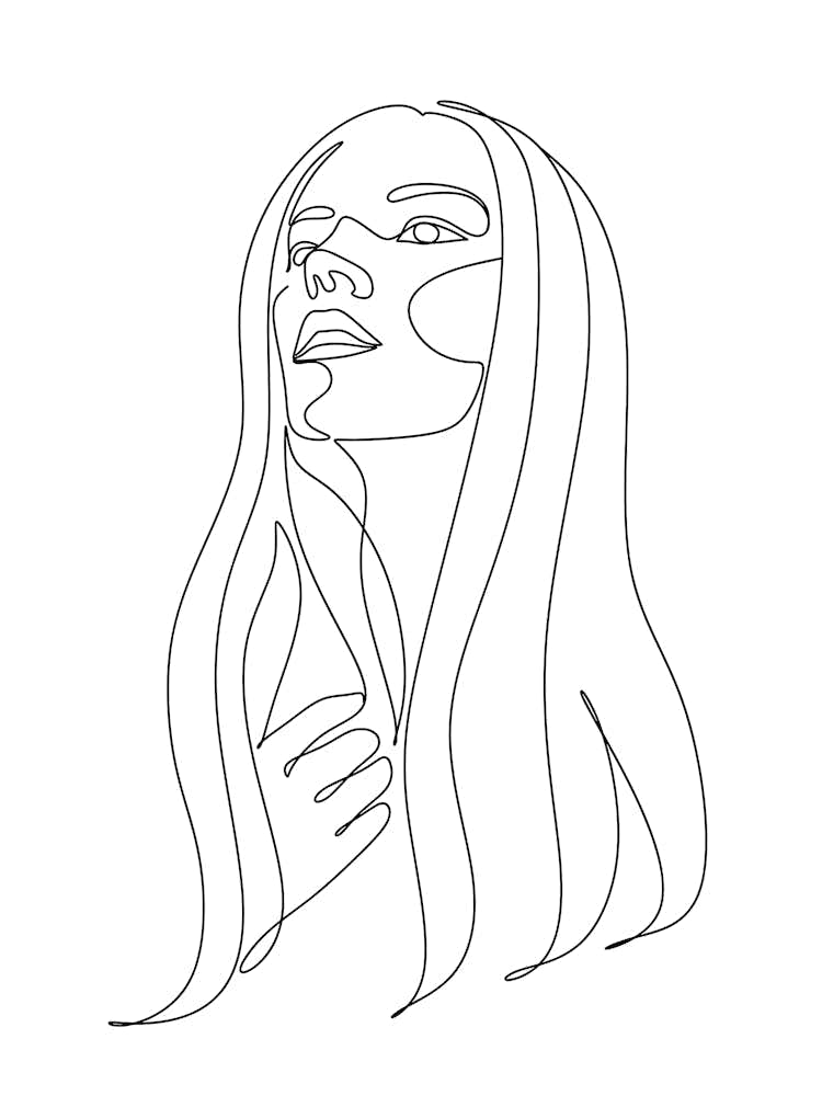 Elegance in Simplicity: Abstract Woman Face Line Art