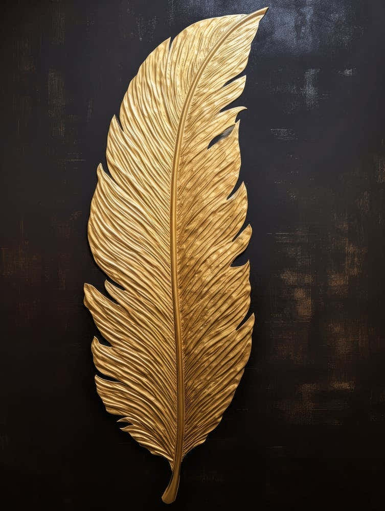 Gold Feather Wall Art 4