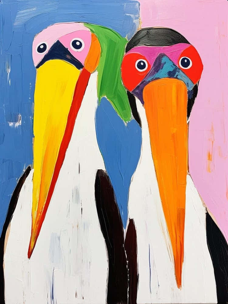Colourful Kids Animal Art Pelican 5