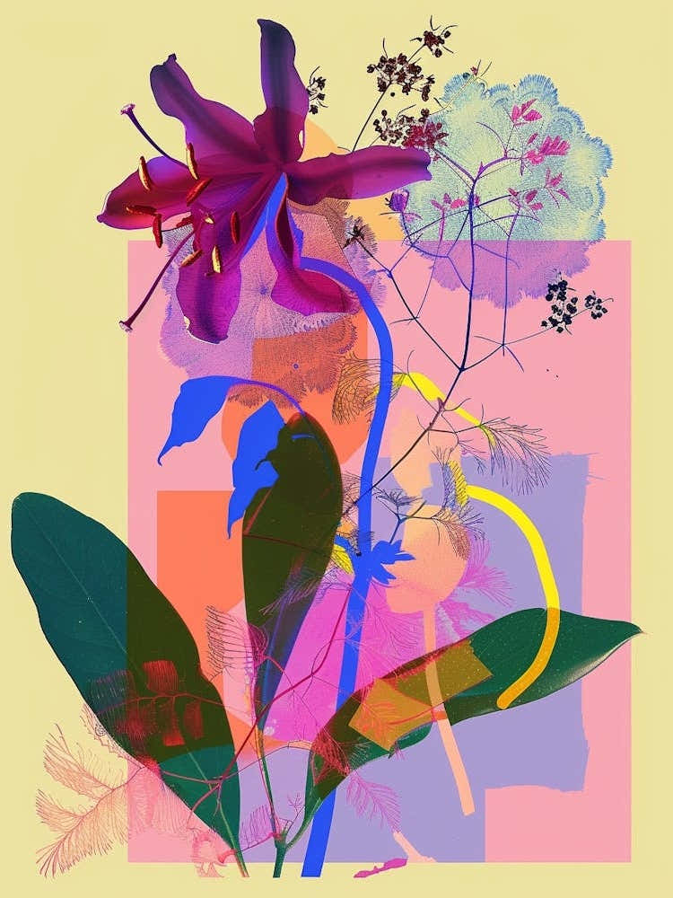 Baby S Breath 1 Neon Flower Collage