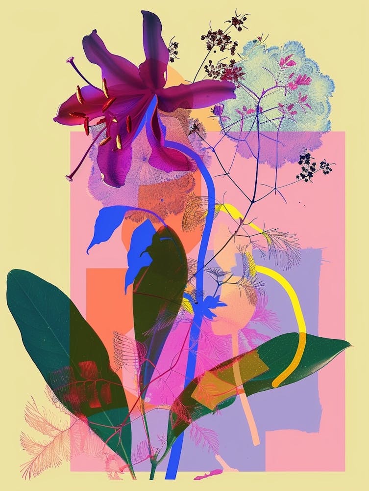 Baby S Breath 1 Neon Flower Collage