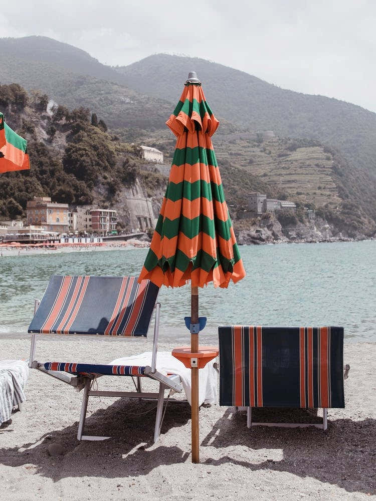 Positano Italy Vintage Umbrella Beach 3x4
