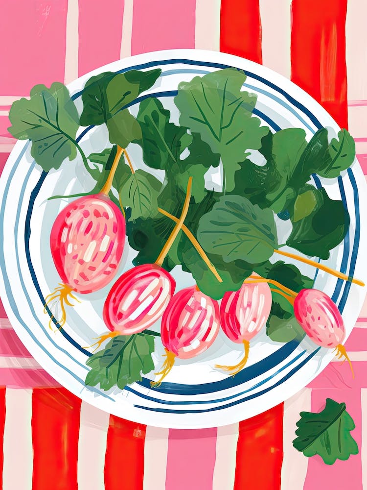 Radishes Summer Illustration 1