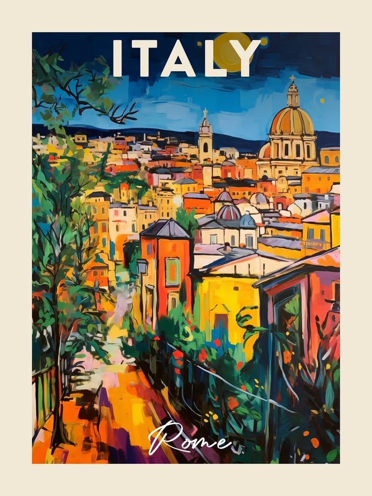 Rome Italy 4 Fauvist Painting Travel Poster