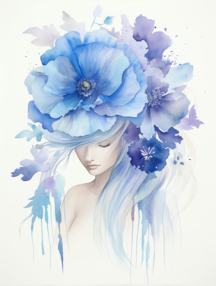 Blue Flower Girl 2