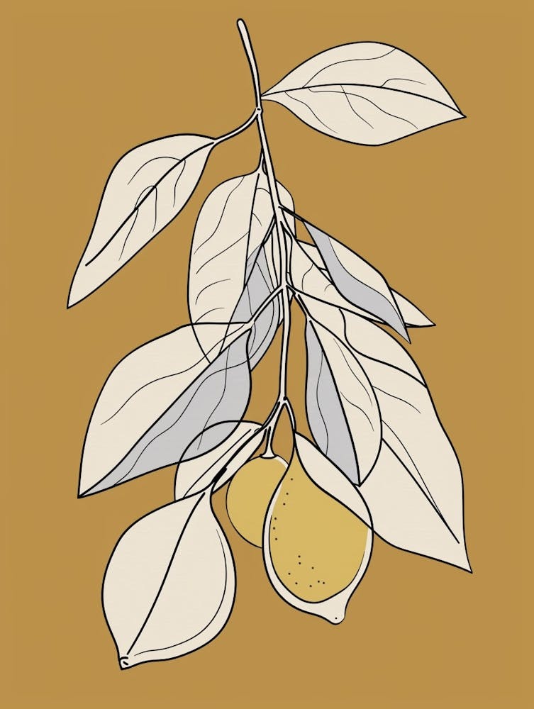 Lemon Tree Minimalistic Drawing 2
