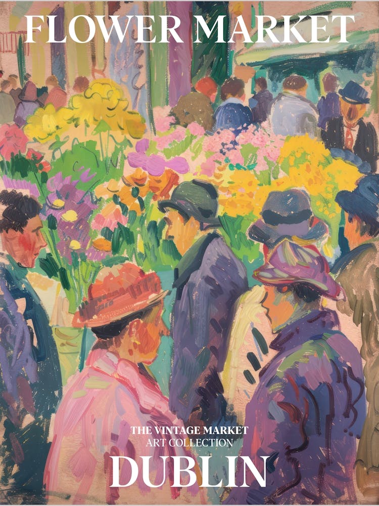 Vintage Flower Market Painting Dublin 4