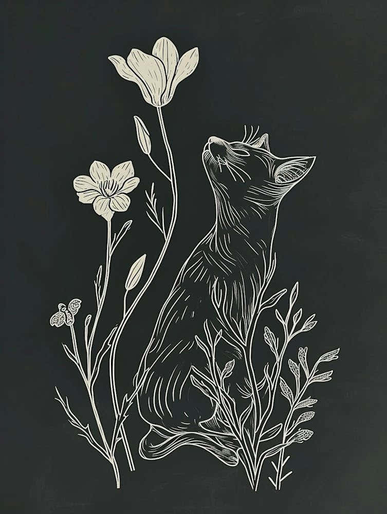 Turkish Van Cat Minimalist Illustration 1