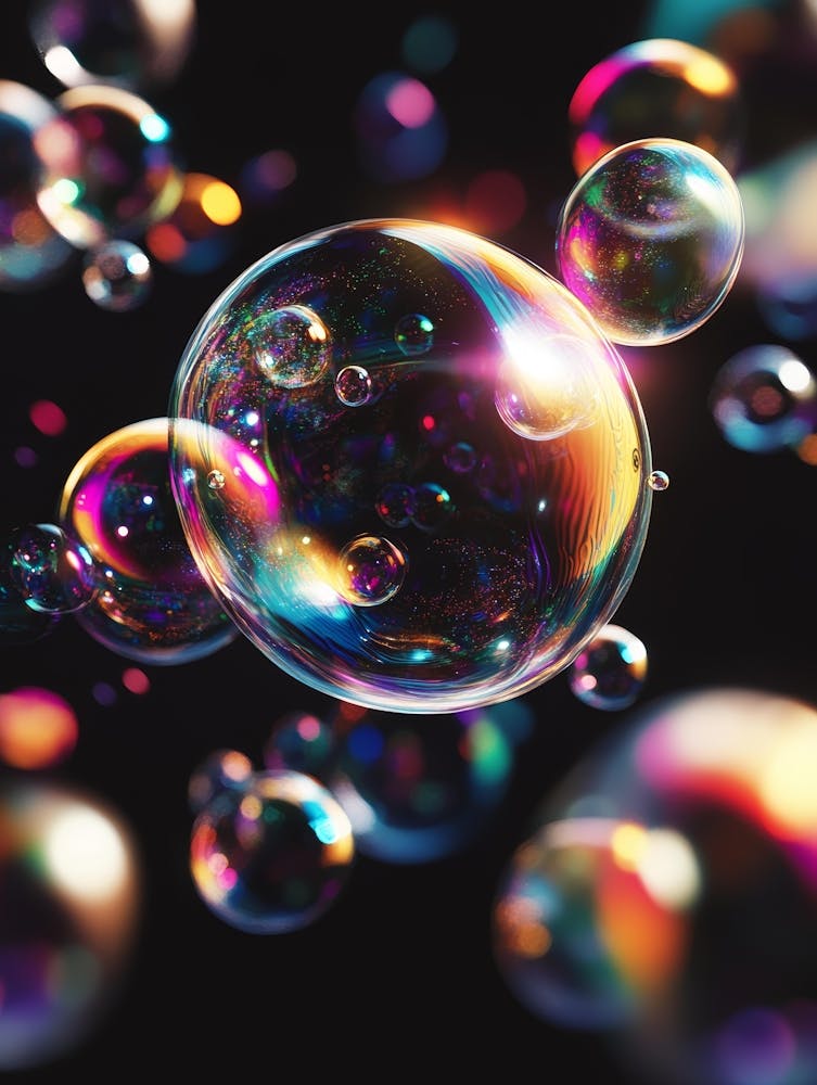 Bubbles On Black Background 2