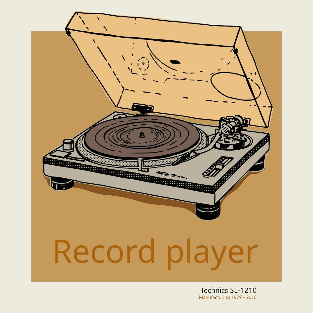 Celebrate The 80s Record Player Square