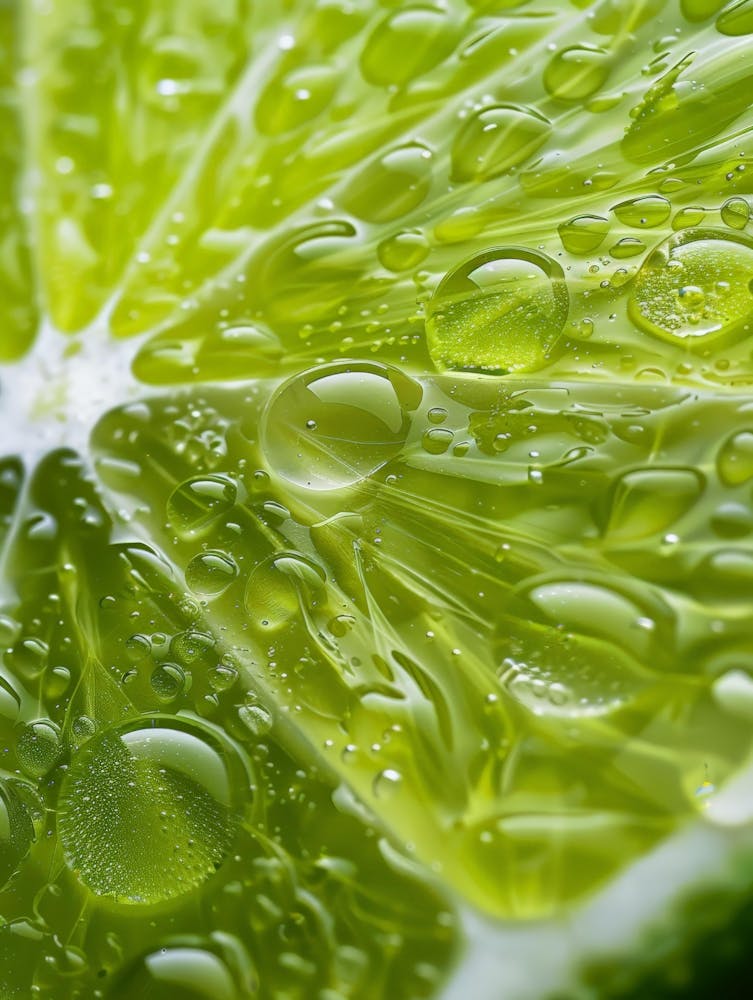 Lime Slice With Water Droplets