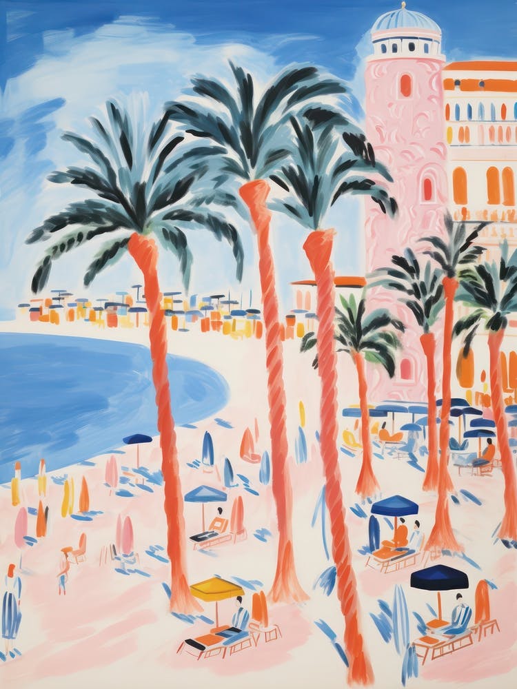 Viareggio, Tuscany   Italy Beach Club Lido Watercolour 1