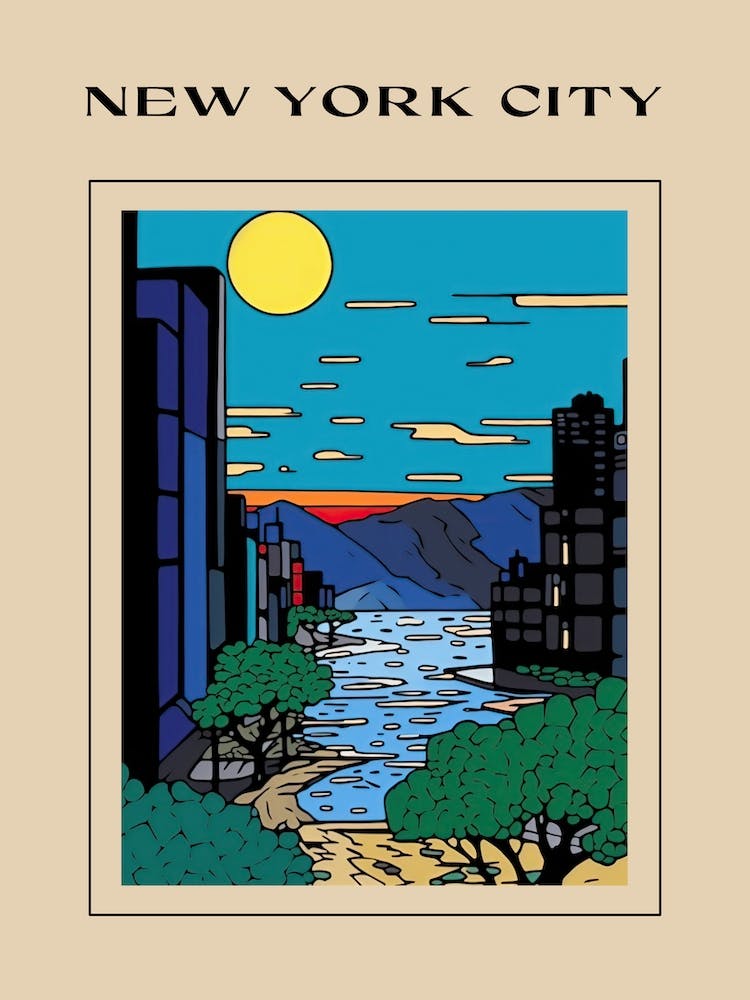Minimal Design Style Of New York City, Usa 3 Poster
