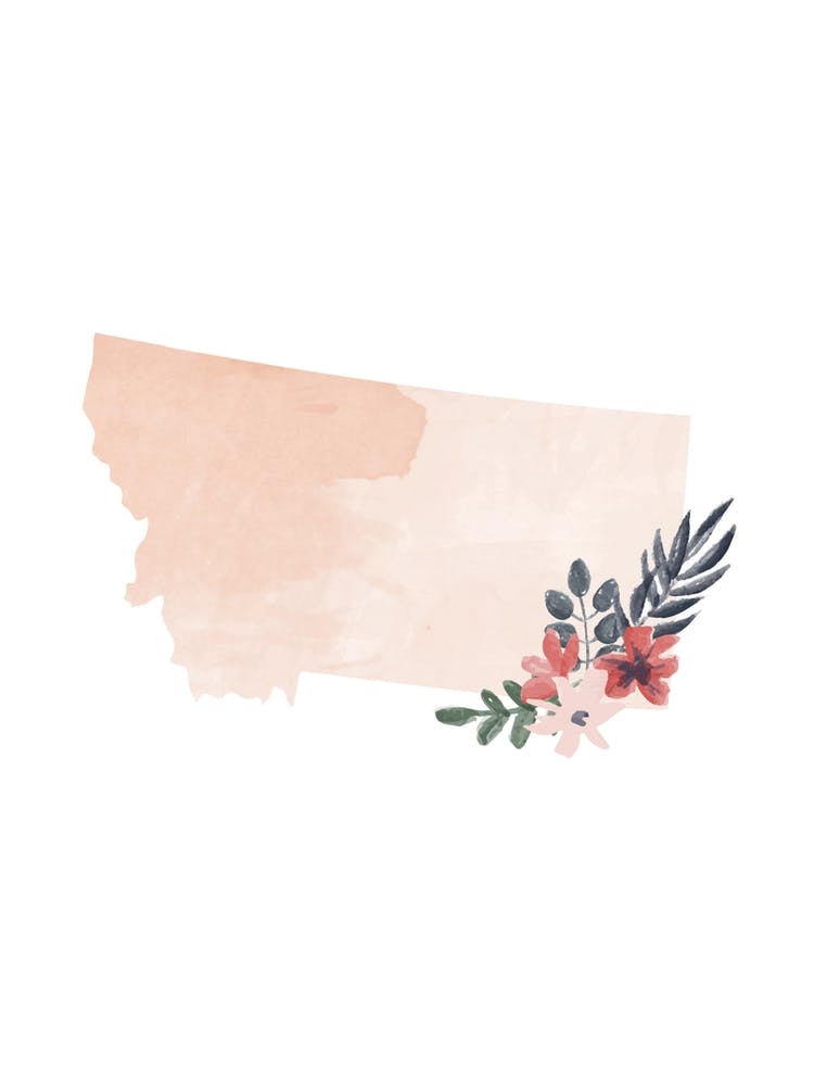Montana Watercolor Floral State