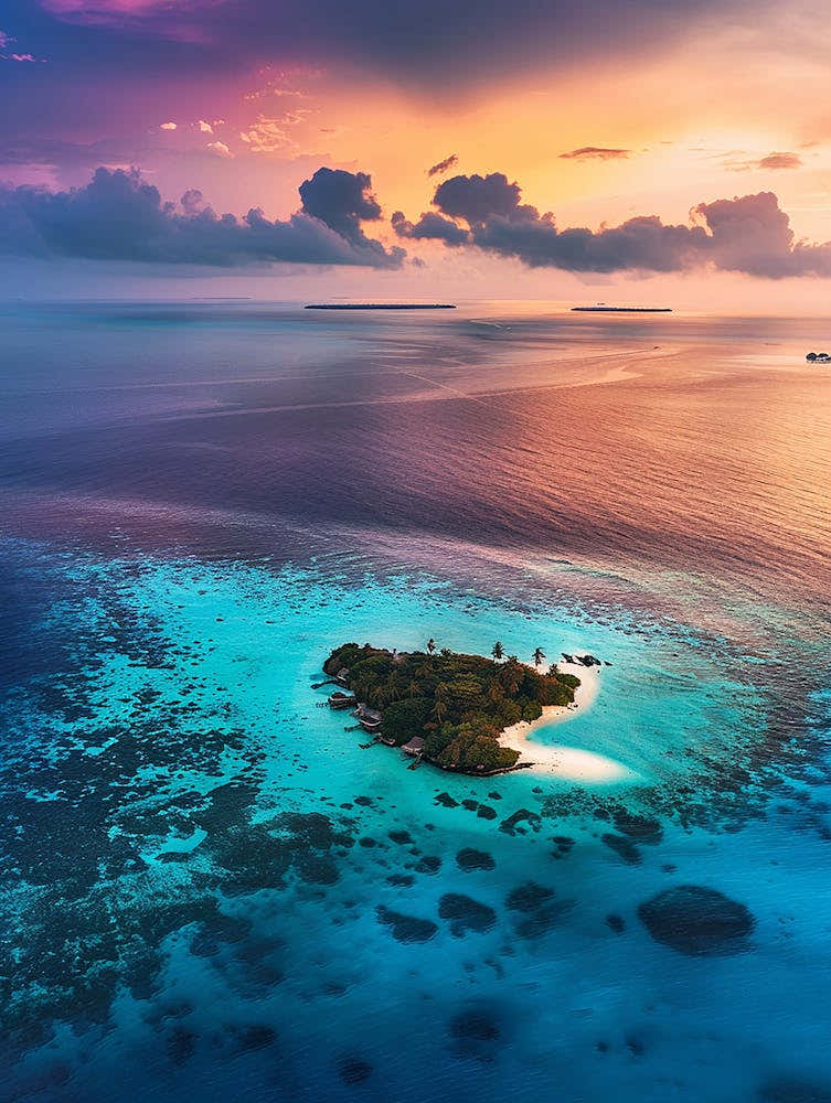 Sunset Over The Maldives