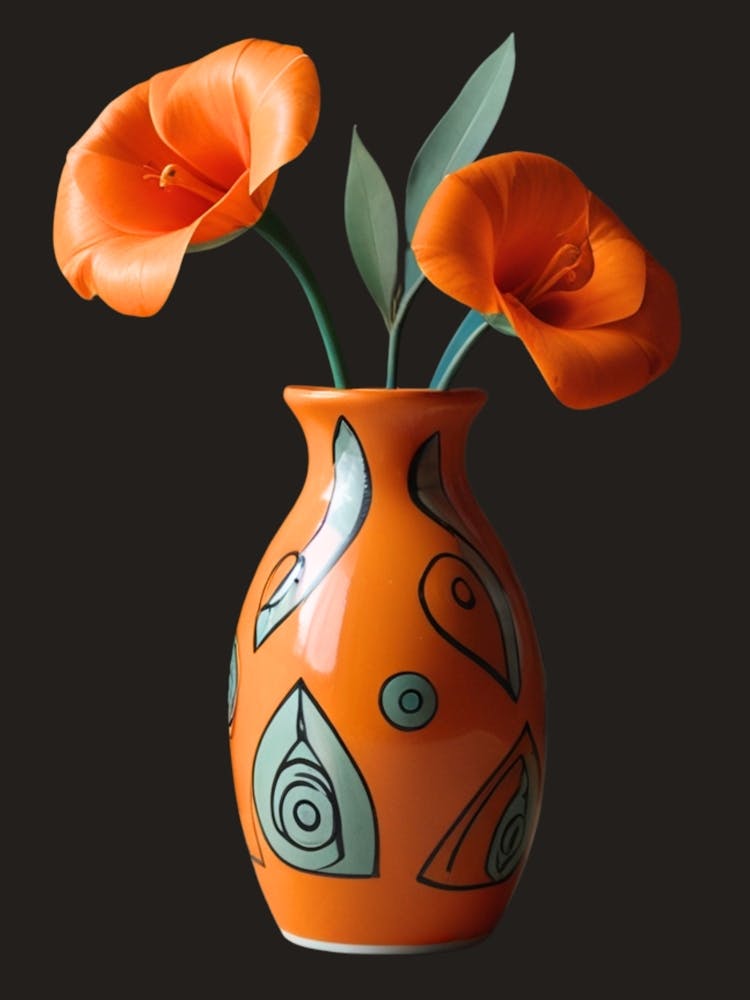Orange Flowers In A Vase 4