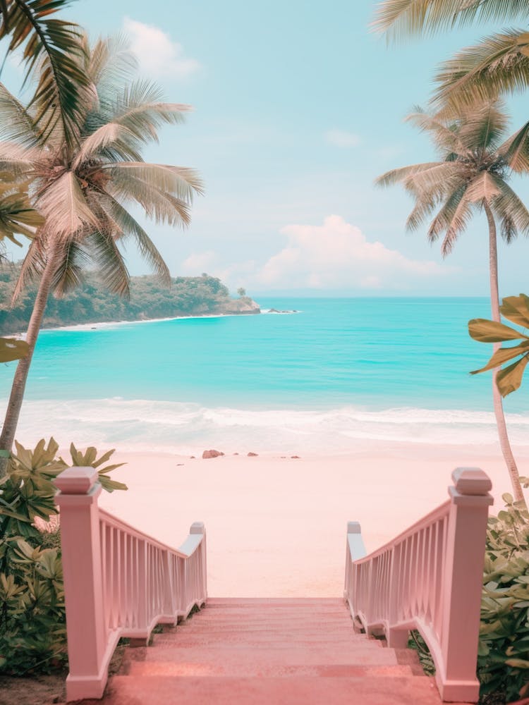 Karon Beach Phuket Thailand Turquoise And Pink Tones 2