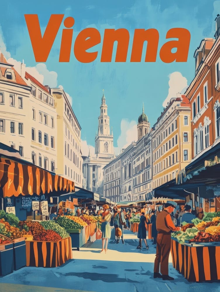 Aihrgdesign A 1970s Inspired Travel Poster For Vienna 1