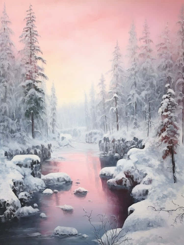 Dreamy Winter Painting Oulanka National Park Finland 3