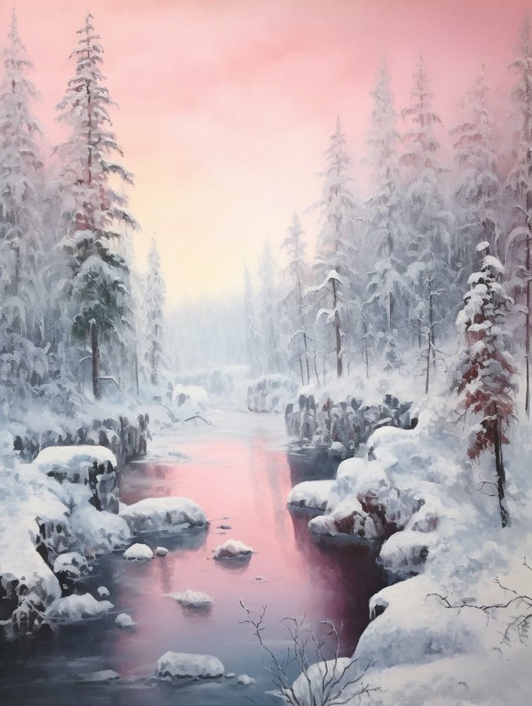 Dreamy Winter Painting Oulanka National Park Finland 3