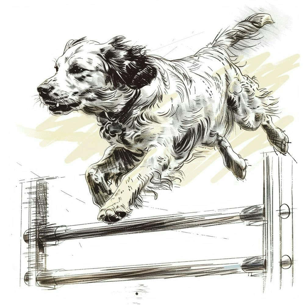 Dog Jumping Over A Fence 1