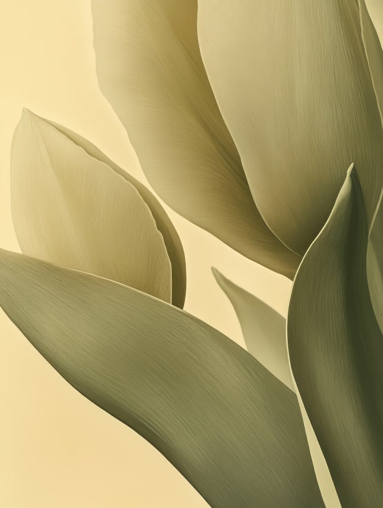 Green Beige Close Up Petals 5