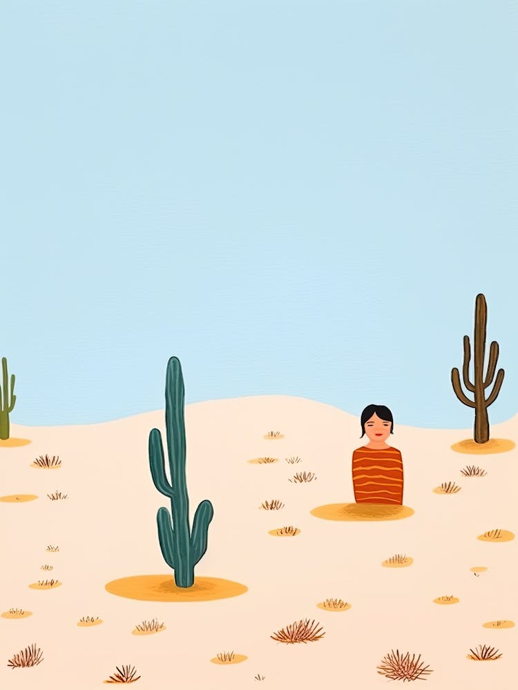 Desert Scene, Tiny People And Illustration 3