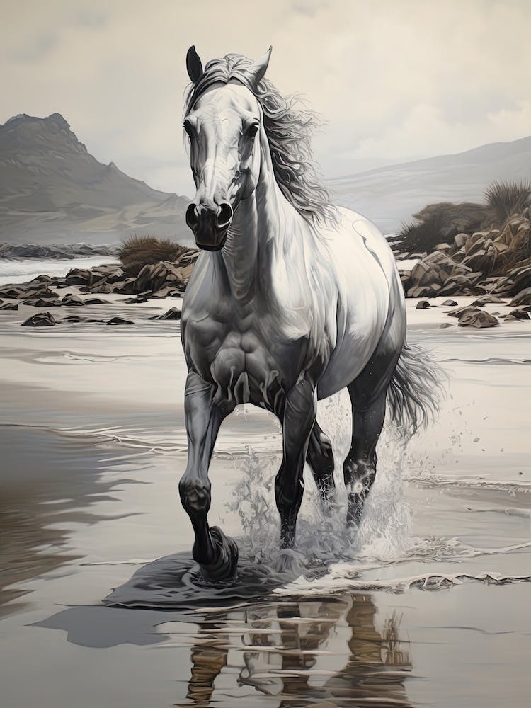 A Horse Oil Painting In Boulders Beach, South Africa, Portrait 1