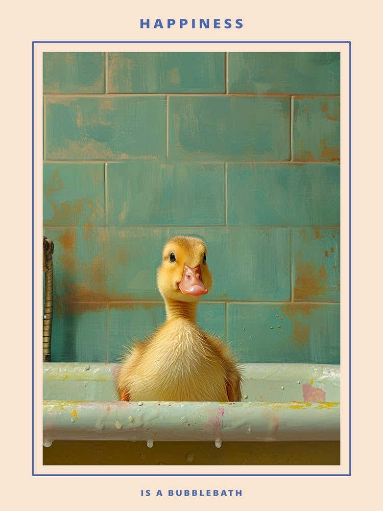 Kitsch Duckling In The Bath 3 Poster