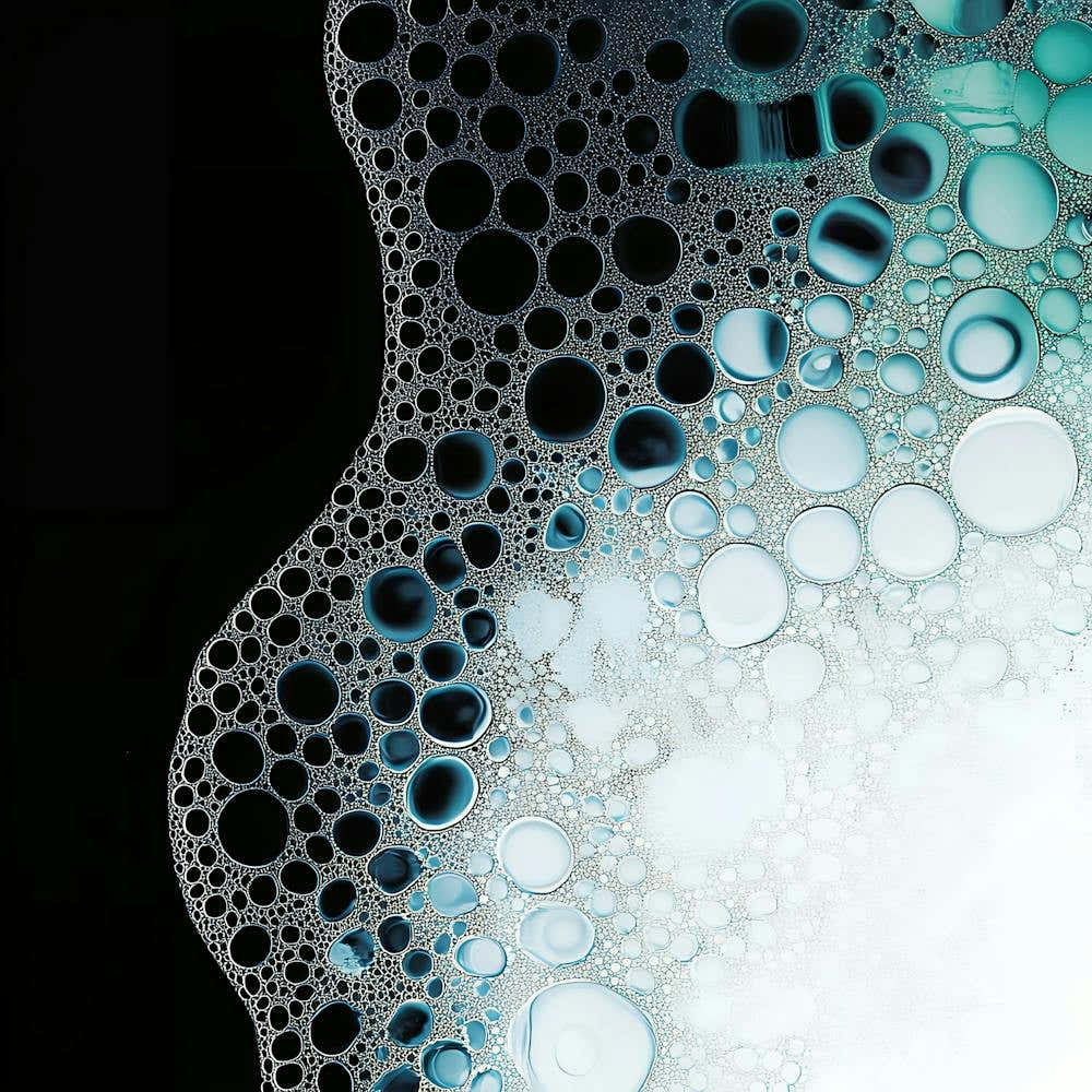 Soap Bubbles On Black Background