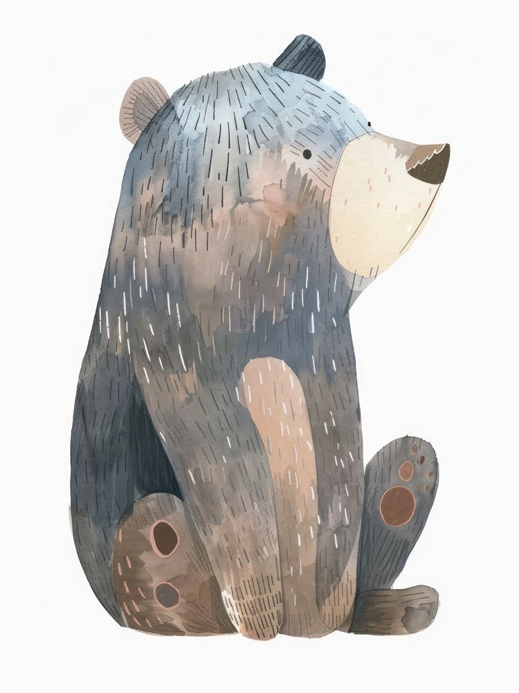 Charming Nursery Kids Animals Bear Cub 1