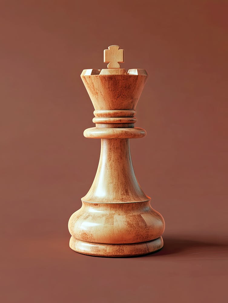 Chess Piece On Brown Background