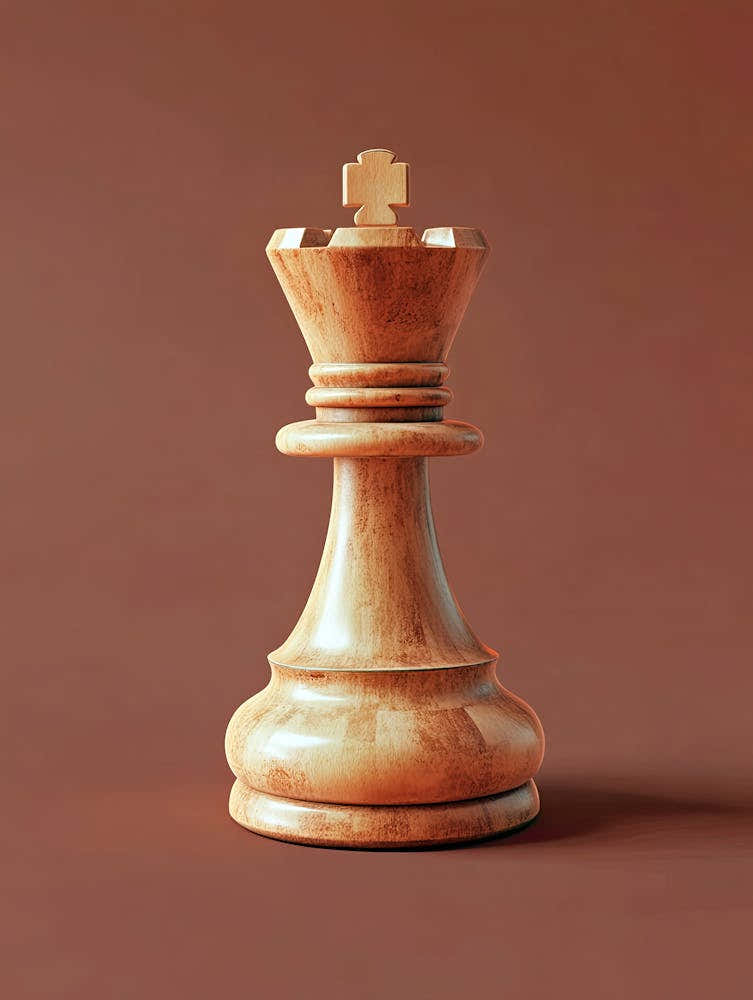 Chess Piece On Brown Background