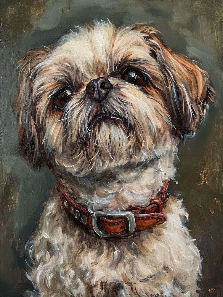 Shih Tzu Acrylic Painting 6