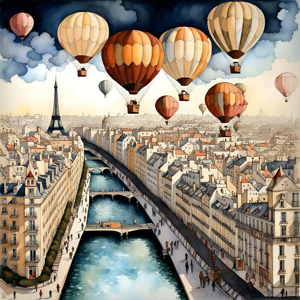 Paris Skyline Hot Air Balloon Ride