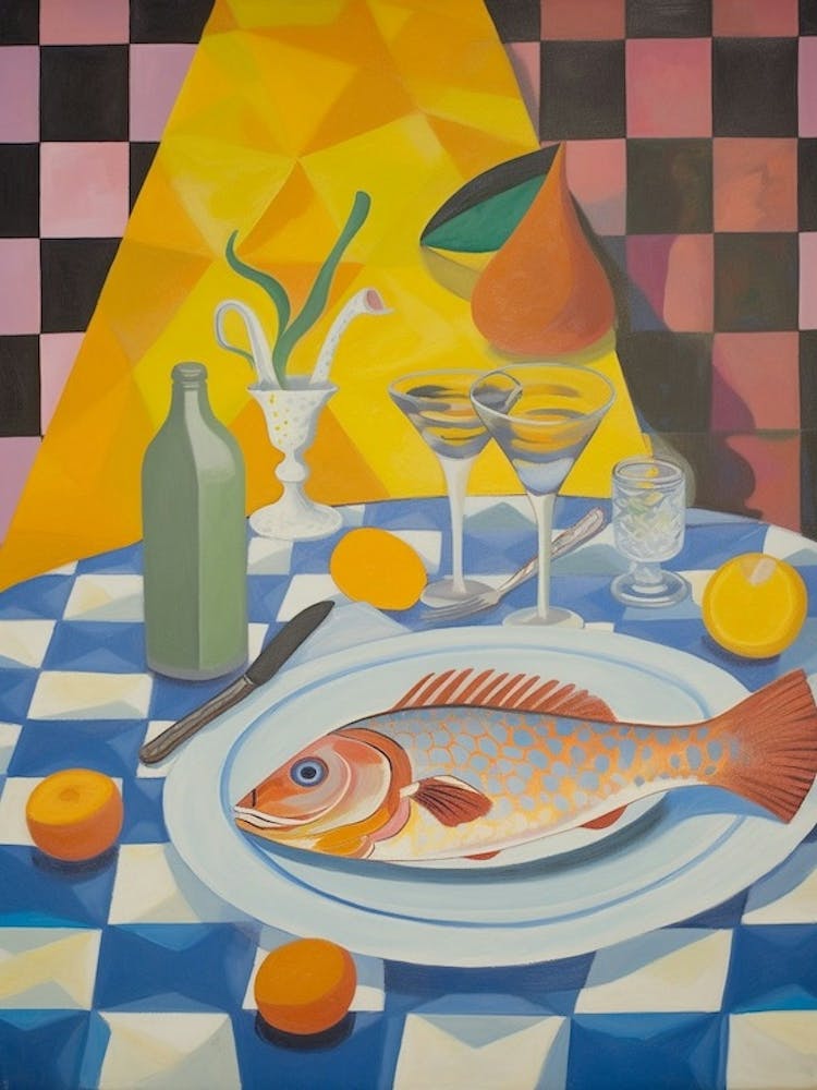 Flounder Still Life Painting