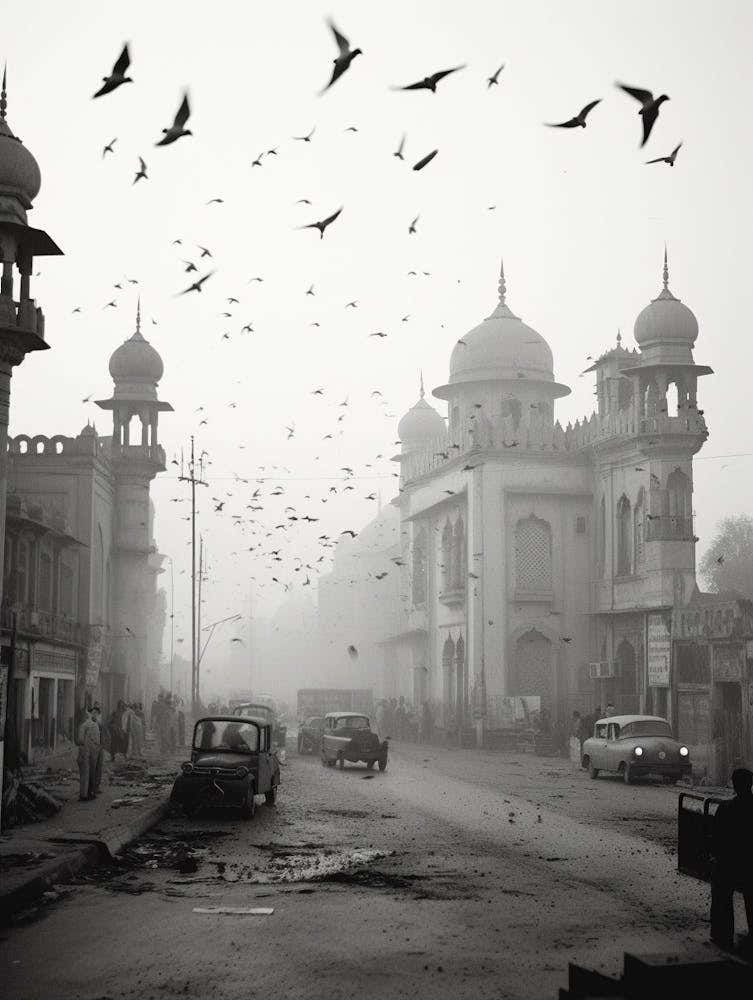 Lahore, Pakistan, Black And White Old Photo 2