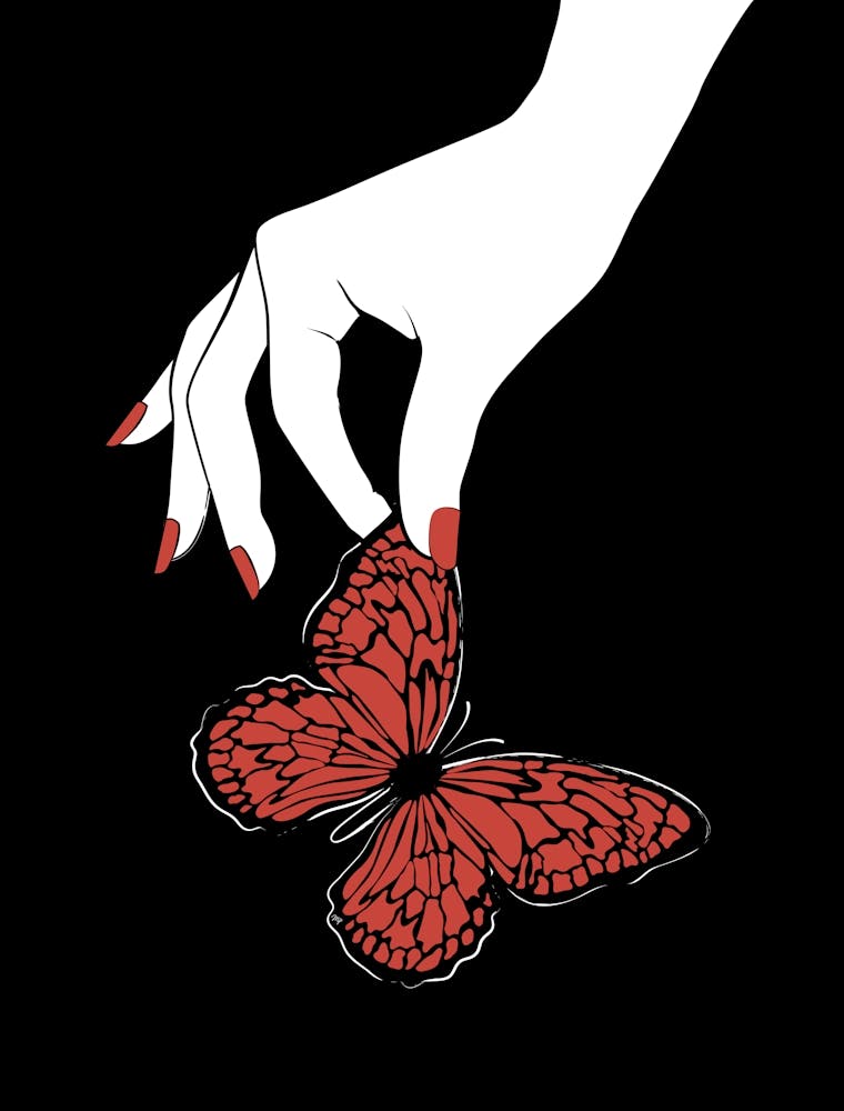 Holding Butterfly Black