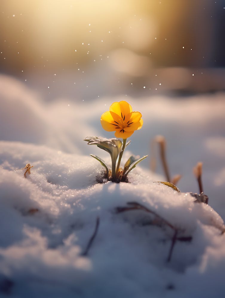 Flower In The Snow