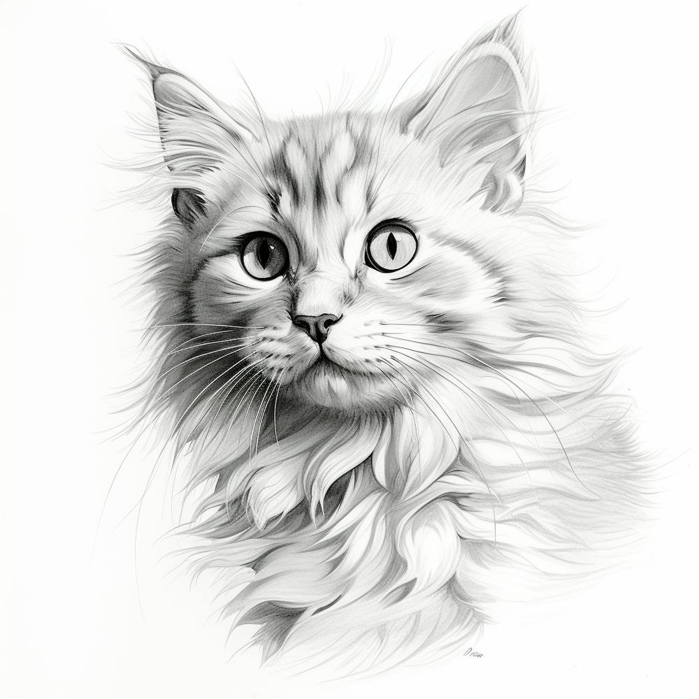 Pencil Drawing Of A Cat
