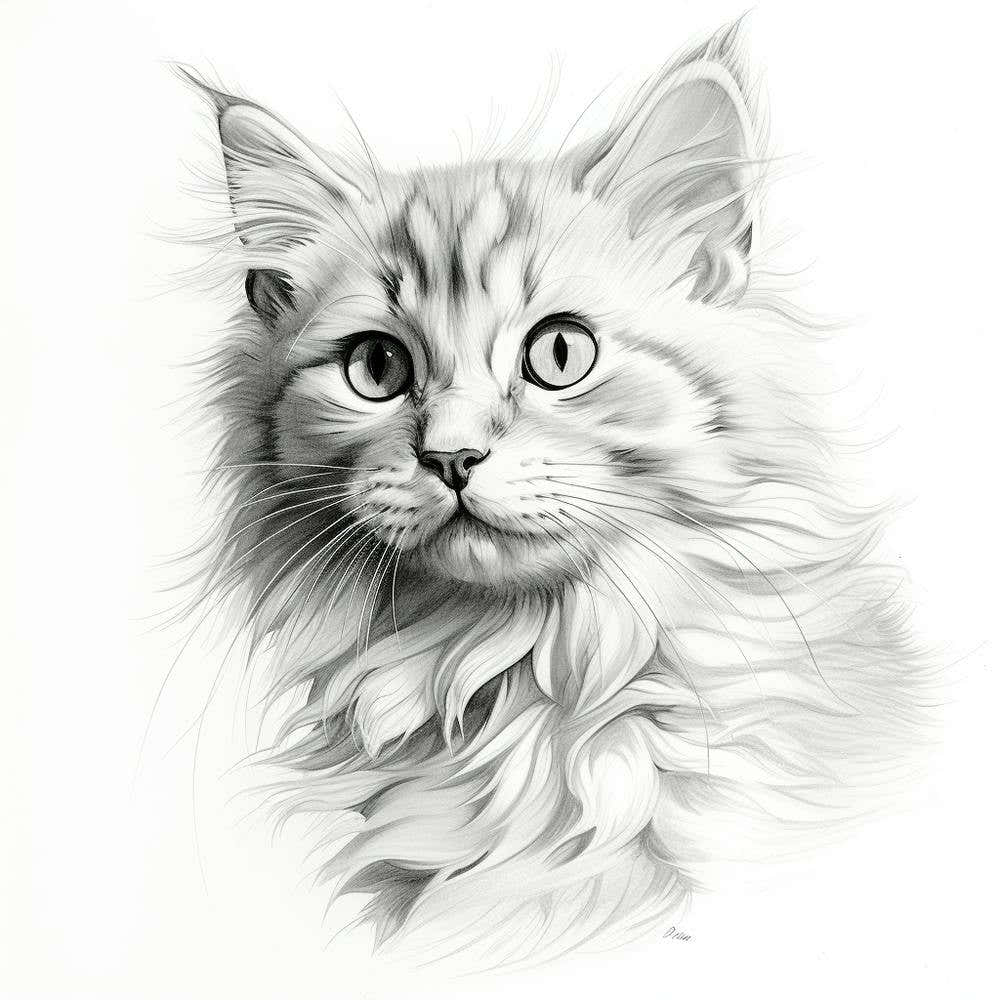 Pencil Drawing Of A Cat