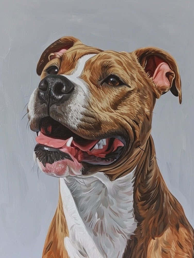 Staffordshire Bull Terrier Acrylic Painting 1