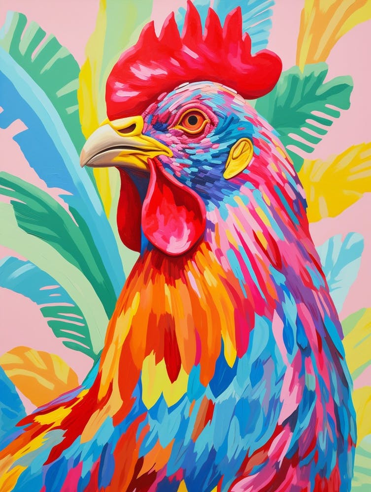 Colourful Bird Painting Chicken 6