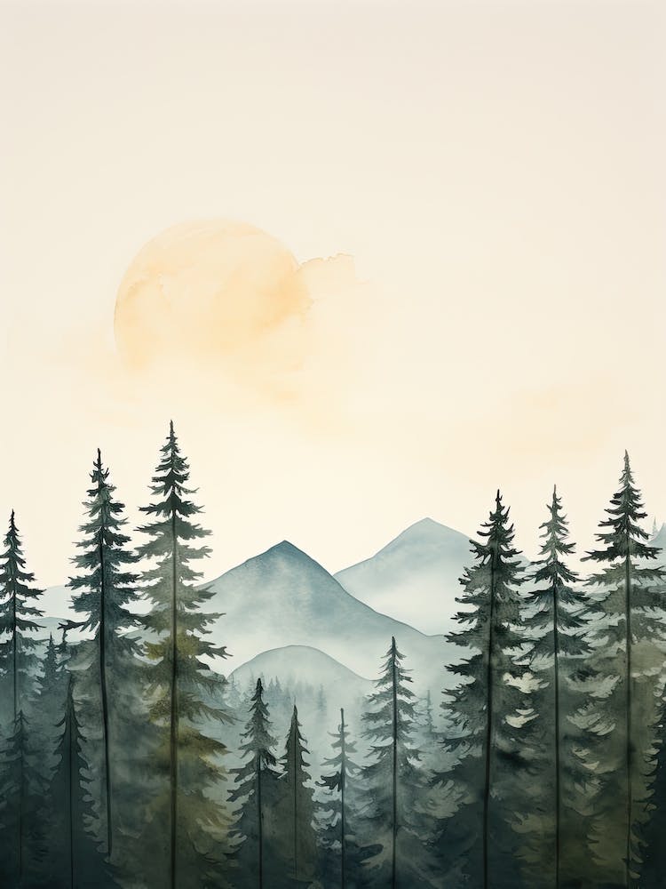 Watercolour Of Ngorongoro Forest   Tanzania 3