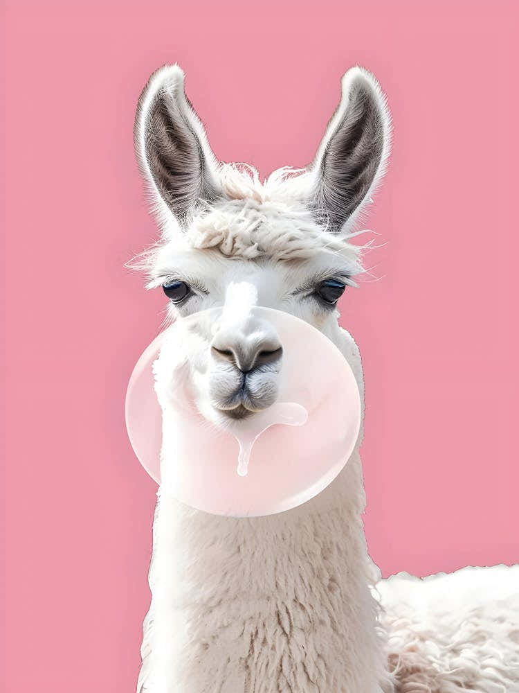 Llama Blowing Bubbles