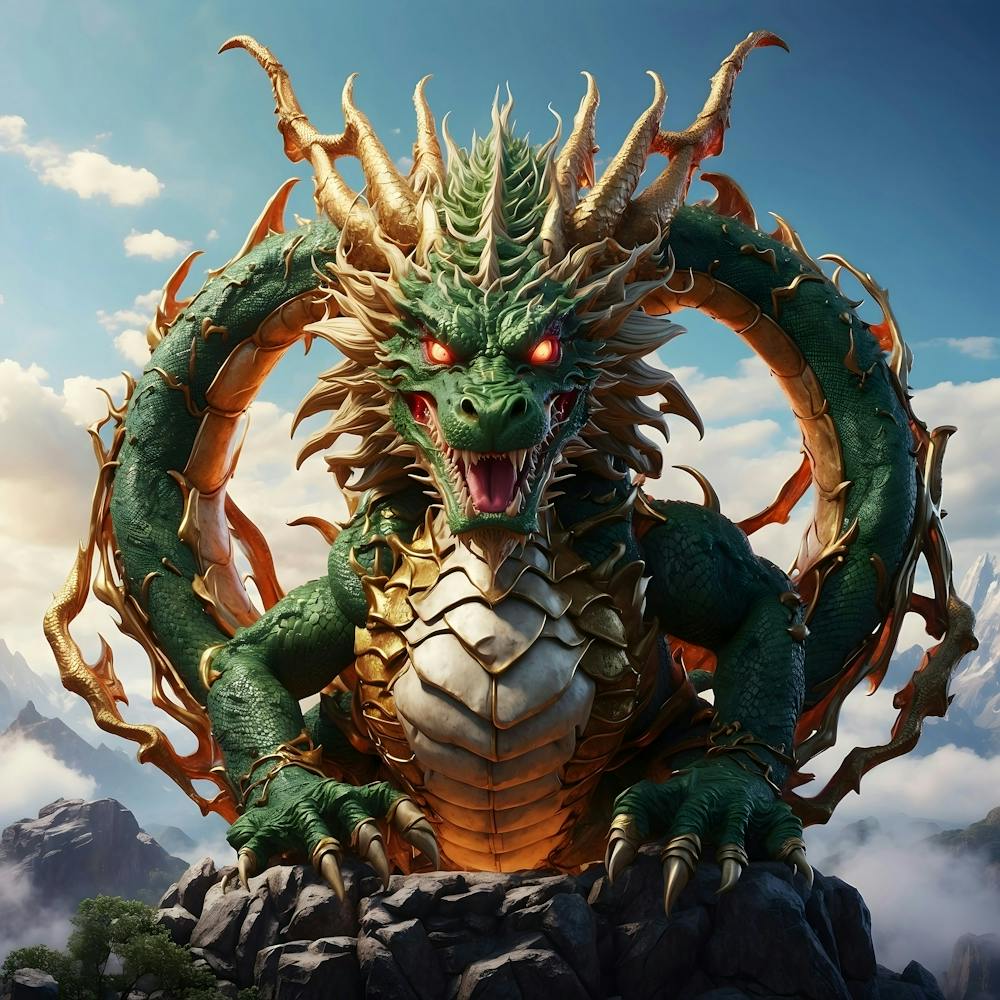 Dragon On Top Of A Mountain