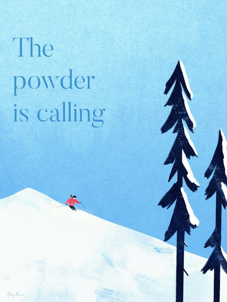 Skiing Travel Print, Minimalist Mountain Quote