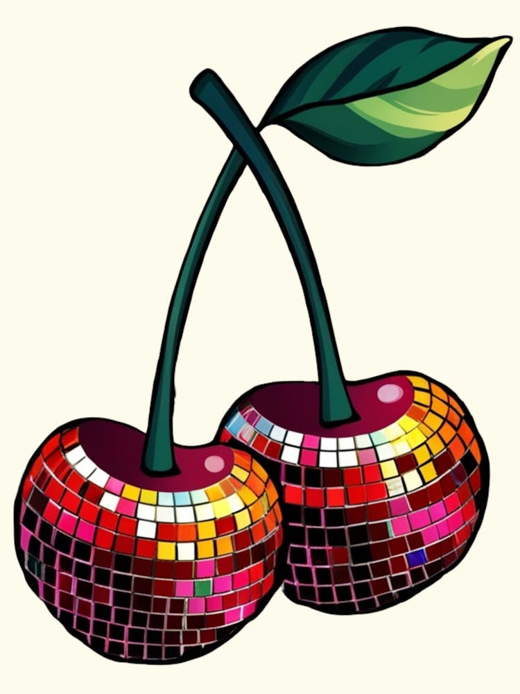 Cherries With Disco Balls